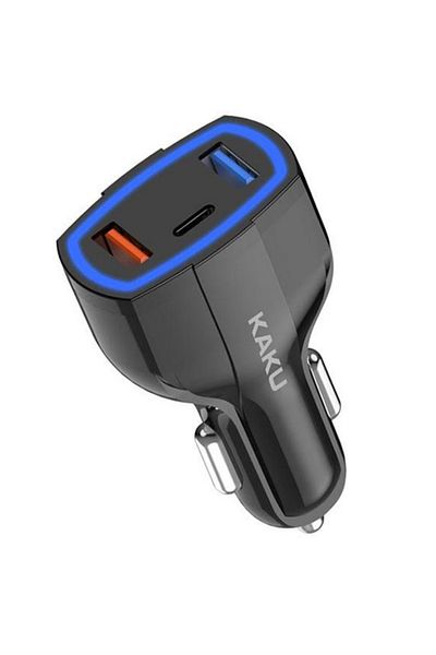 REDz Accessories Adaptor auto KSC-485, tip C și dual USB, încărcare rapidă 20W, negru