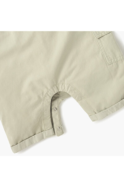 Juniors Solid Dungaree with Pockets and Snap Button Closure