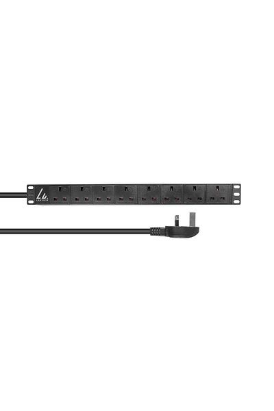 Inna marka Listwa zasilająca Lanview UK, montaż Rack 1U, 13A, 8 gniazd, kabel 3m, LVR-3MUK-SPD-UK8