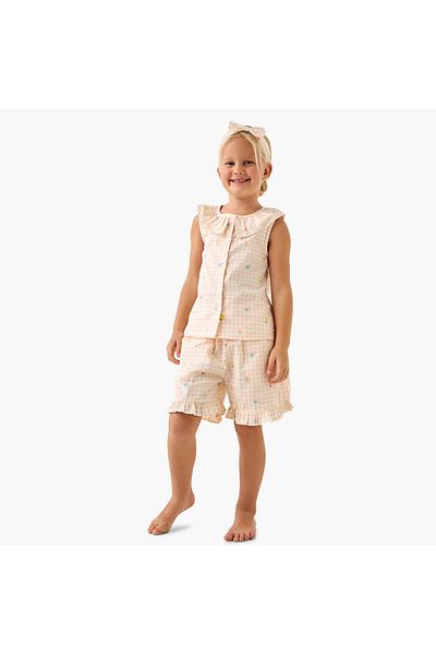 Juniors Checked Pyjama and T-Shirt Set
