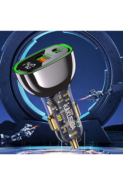 REDz Accessories Adaptor auto KSC-1054, tip C și USB, încărcare rapidă 95W, negru
