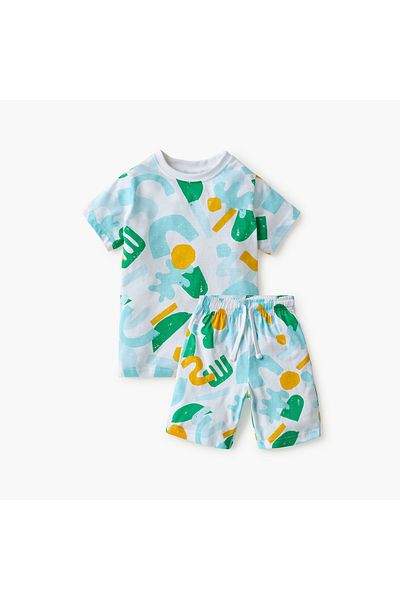 Juniors Printed T-shirt and Shorts Set