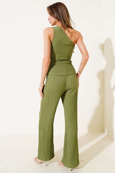 IŞILDA FASHION Women's One Shoulder Wrap Suit