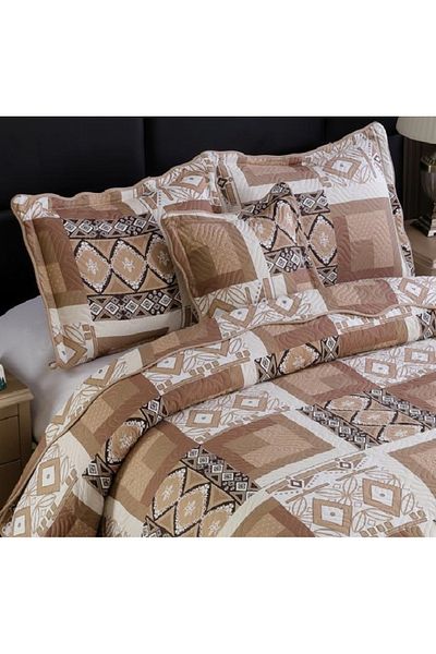 CHIRASO Set Cuvertură Bumbac Finet, Cuvertură 230x250cm, 2 Fețe Pernă 60x80cm, 2 Fețe Pernă 55x55cm