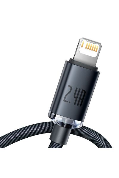 Baseus Kabel przewód do szybkiego ładowania i transferu danych USB Iphone Lightning 2.4A 2m czarny
