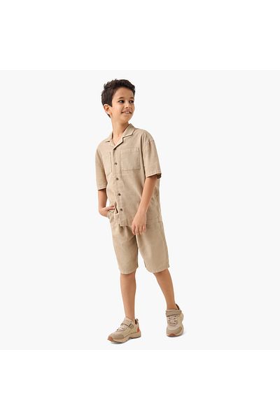 Juniors Solid Shirt and Shorts Set
