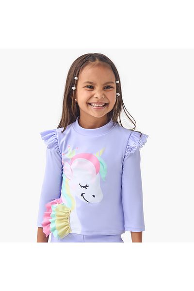 Juniors Unicorn Print T-shirt and Shorts Set