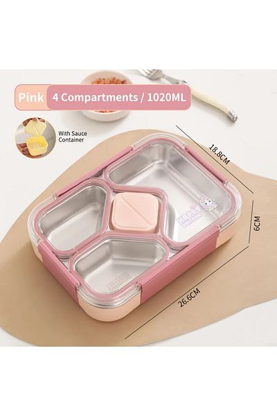 istanbulay Lunch Box for Kids and Boys - 304 Stainless Steel | Multi-Compartment | Leak-Proof | Attractive Design