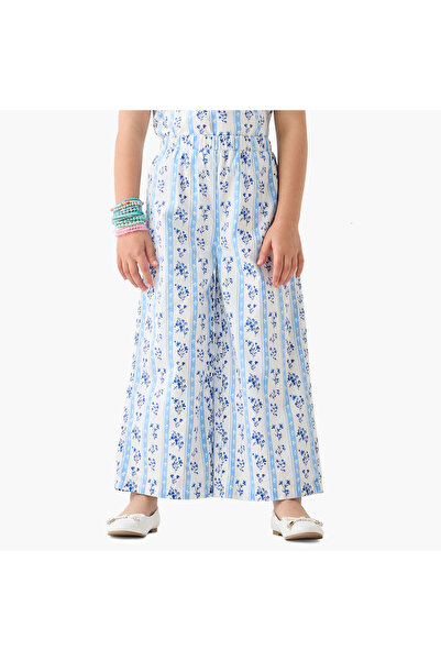 Juniors Floral Print Sleeveless Top and Pant Set