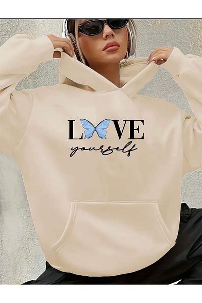 herkesemoda Φούτερ με λεπτομέρεια Love Yourself