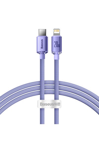Baseus Kabel przewód do szybkiego ładowania i transferu danych USB-C Iphone Lightning 20W 1.2m fioletowy