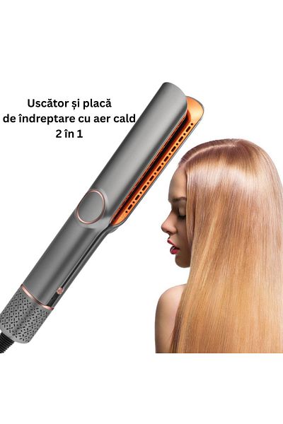 TSItech Hair straightener with hot air and dryer, 2 in 1, Power 1300W, negative ions