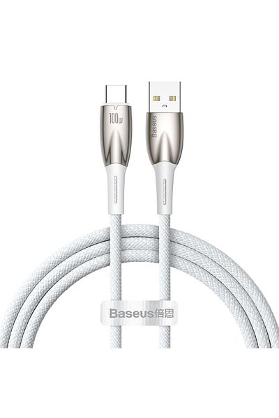 Baseus Kabel przewód do szybkiego ładowania Glimmer USB-A - USB-C 1m - biały
