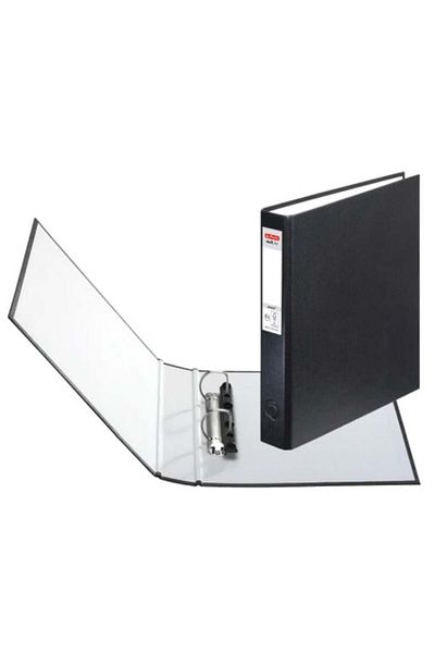 Herlitz Clasator cu inele, format A5, 2 inele, material carton, culoare negru