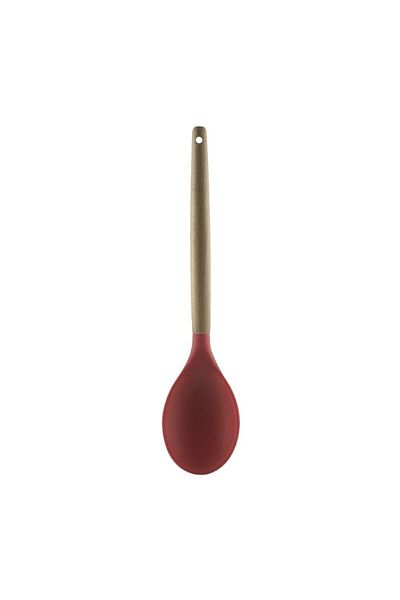 gogiva Kitchen spoon, silicone, with wooden handle, non-stick, suitable for serving, tasting, 30 cm