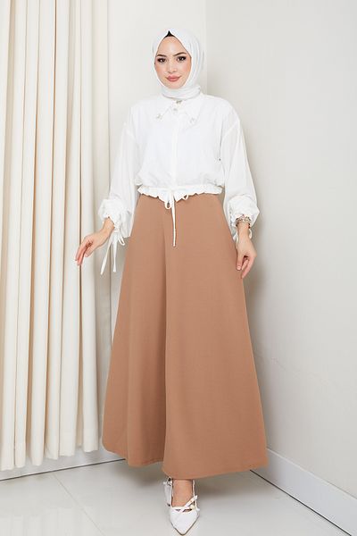 Lucia Fashion Scuba Waist Elastic Rhat Cut Flared Hijab φούστα
