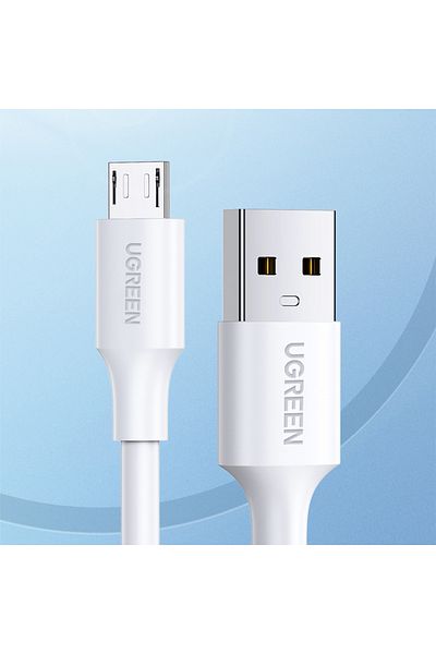 Ugreen Kabel przewód PVC USB0-A - microUSB 480 Mb/s 0.5m biały