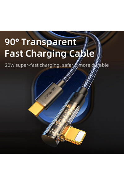 Joyroom Kabel przewód kątowy do iPhone USB-C - Lightning 20W 480 Mbps 1.2m niebieski