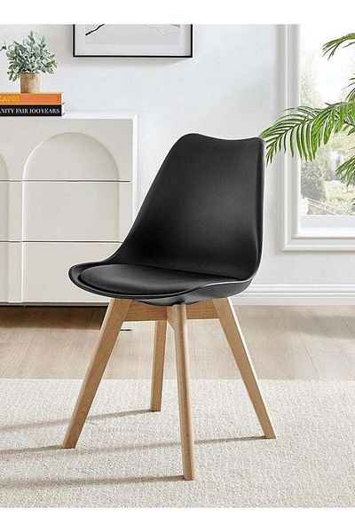 Taimi 3-Piece Dining Set, Black Modern Square Table, 80x80x73cm with 2 Black Chairs Soft Padded Seats