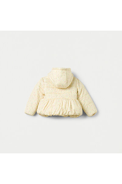 Juniors All-Over Polka Dot Print Hooded Jacket with Long Sleeves