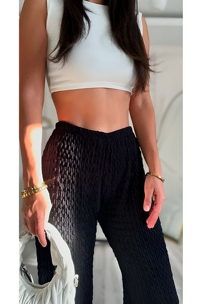 IŞILDA FASHION Women's Wrinkle Fabric Trousers