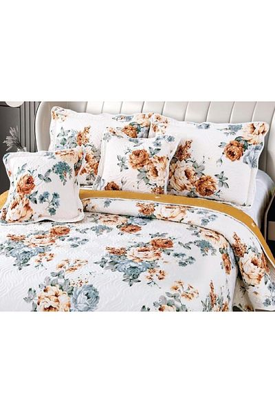 CHIRASO Set Cuvertură Bumbac Finet, Cuvertură 230x250cm, 2 Fețe Pernă 60x80cm, 2 Fețe Pernă 55x55cm