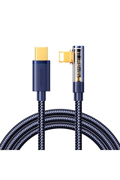 Joyroom Cablu unghiular pentru iPhone USB-C - Lightning 20W 480 Mbps 1.2m albastru