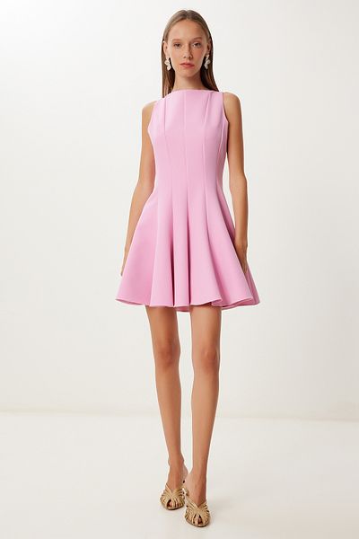 Lovelyİstanbul Flying Effect Mini Woven Dress Lfk0004 Candy Pink