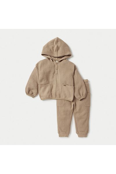 giggles Textured Hooded Sweater and Joggers Set
