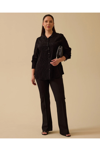 Gala-Xi Plus Size Jacquard Button Shirt