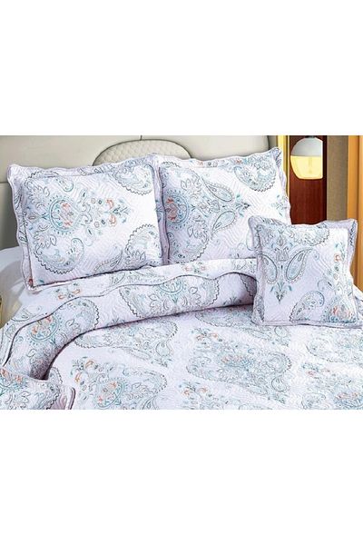CHIRASO Set Cuvertură Bumbac Finet, Cuvertură 230x250cm, 2 Fețe Pernă 60x80cm, 2 Fețe Pernă 55x55cm