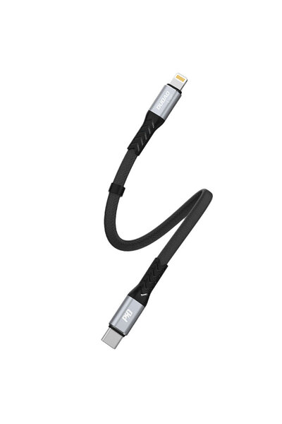 DUDAO Cablu plat scurt pentru iPhone USB-C - Lightning L10P PD 20W 23cm negru