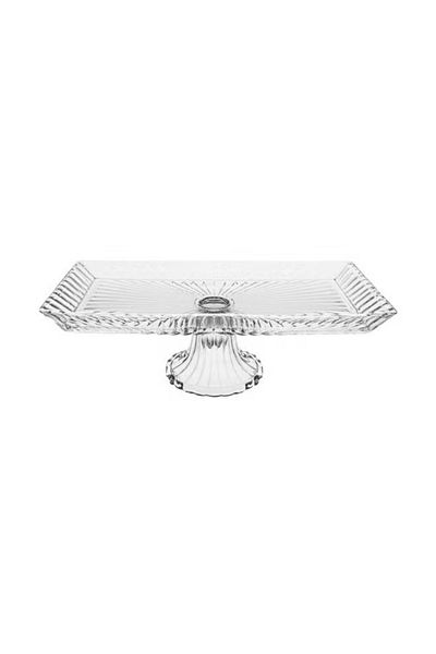 Güzel Guzel OTG16 Rectangular Large Sweets / Dry Fruit Glass Tray with Stand T:330*157mm/B:105mm/H:115mm