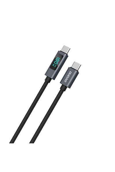 DUDAO Kabel przewód L7C USB-A - USB-C 100W z wyświetlaczem LED 1m - czarny