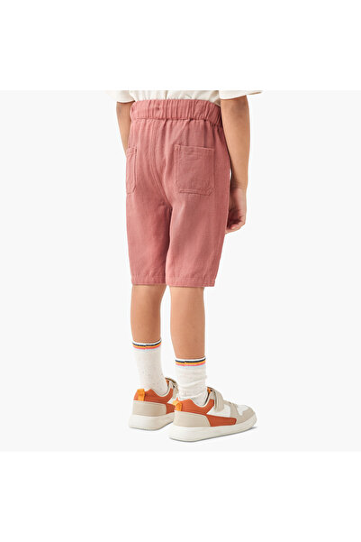 ELIGO Solid Shorts with Drawstring Closure and Pockets