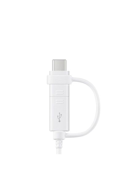 Samsung Kabel przewód Combo USB-A - micro USB i USB-C 1.5m - biały