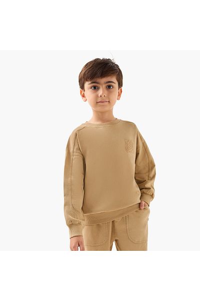 ELIGO Embroidered Sweatshirt and Joggers Set