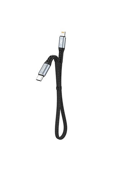 DUDAO Cablu plat scurt pentru iPhone USB-C - Lightning L10P PD 20W 23cm negru