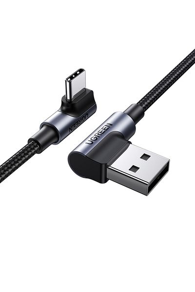Ugreen Kabel przewód kątowy USB-C - USB 2.0 480Mb/s 3A 3m czarny