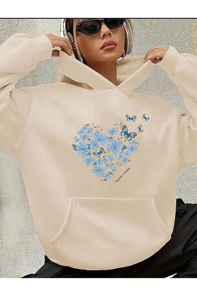 herkesemoda Φούτερ με εμπριμέ Fleece εσωτερικά