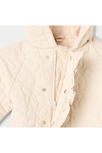 giggles Textured Hooded Heavy Jacket with Long Sleeves