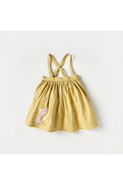 Juniors Printed T-shirt and Pinafore Skirt