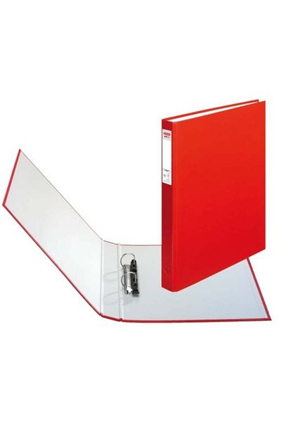 Herlitz Clasator cu inele, format A4, 2 inele, material carton, culoare roșu