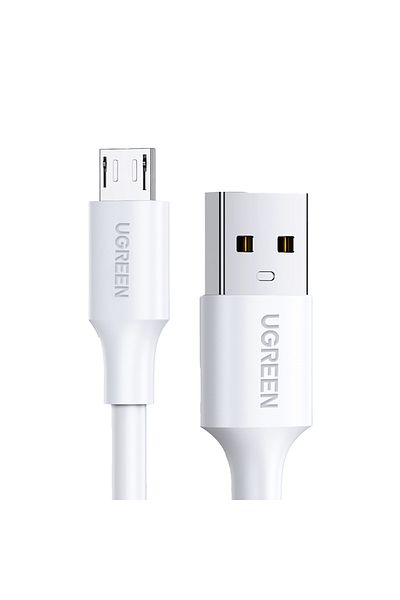 Ugreen Kabel przewód PVC USB0-A - microUSB 480 Mb/s 0.5m biały