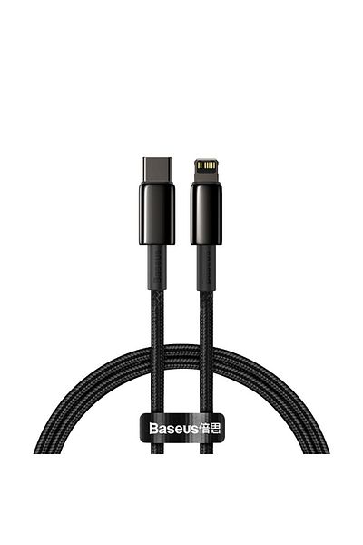 Baseus Kabel przewód do iPhone USB-C - Lightning szybkie ładowanie 20W 1m - cały czarny
