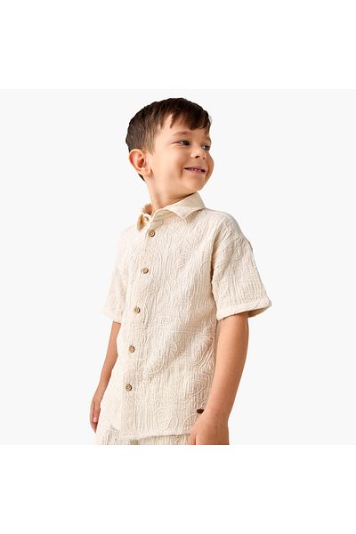 ELIGO Embroidered Shirt and Shorts Set