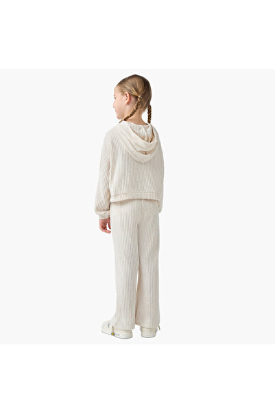 Juniors Ribbed Hooded Sweatshirt and Elasticated Pants Set