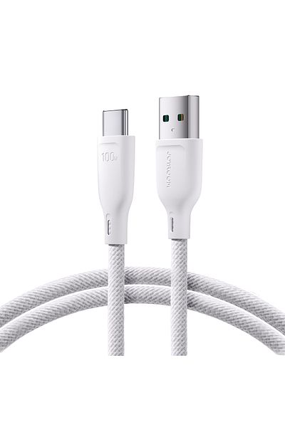 Joyroom Kabel przewód USB-A - USB-C 100W szybki transfer Multi-Color Series 1m biały