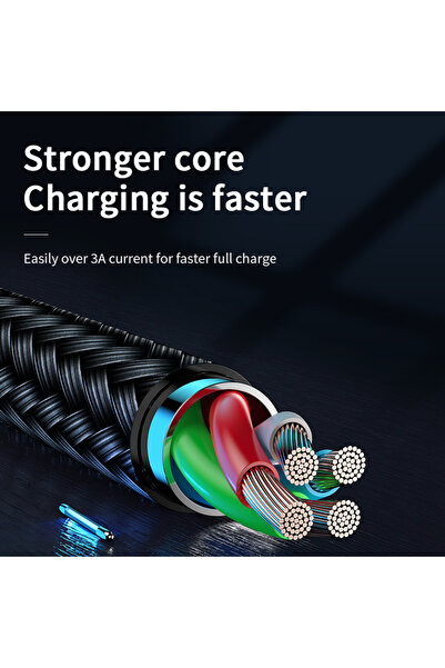 Joyroom Kabel przewód USB-A - microUSB 3A wskaźnik ładowania 2m czarny