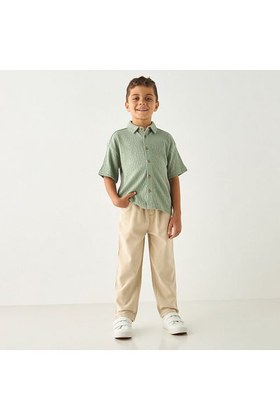 ELIGO Solid Jeans with Pockets and Drawstring Closure